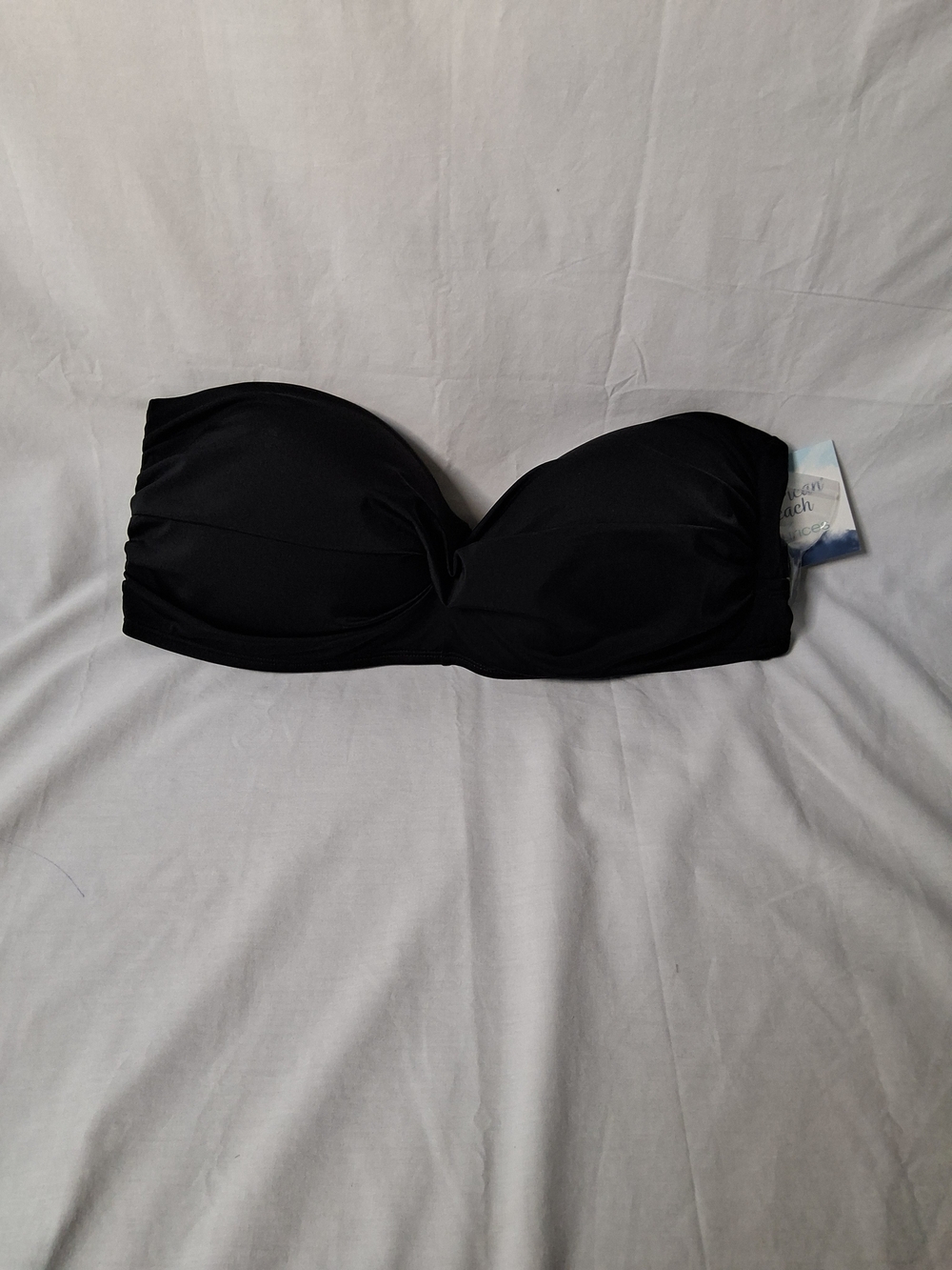 Maurices Black Strapless Bandeau Swim Top with Removable Straps